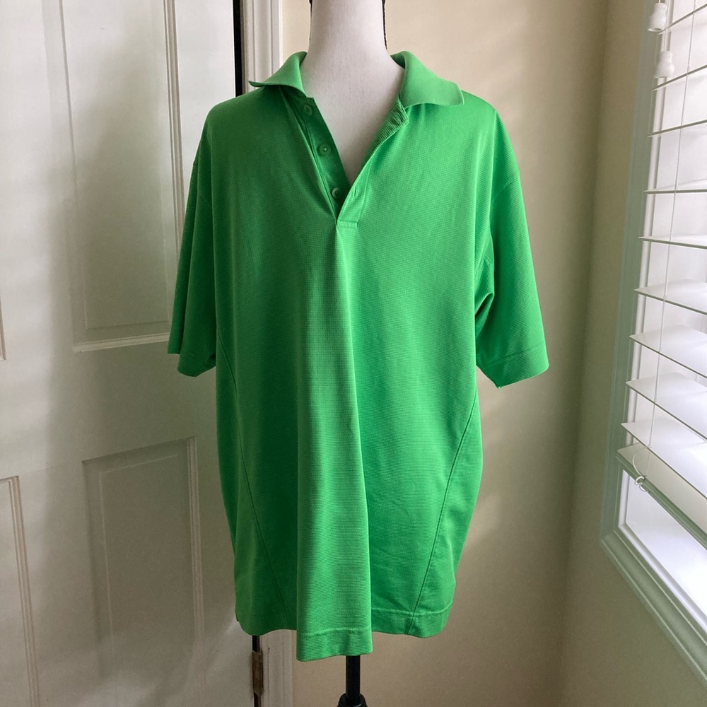 ⛳️ Cutter & Buck Green Golf Polo Sz L Dry Tec EUC